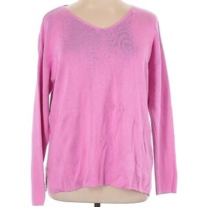Talbots Pullover V-Neck Long Sleeve Sweater, XL, Pink